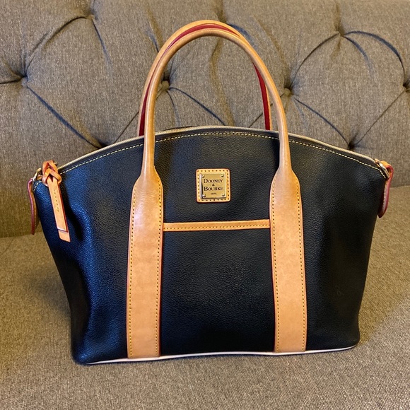 Dooney & Bourke Handbags - Dooney & Bourke Carley Madeline Black Leather Satchel Handbag